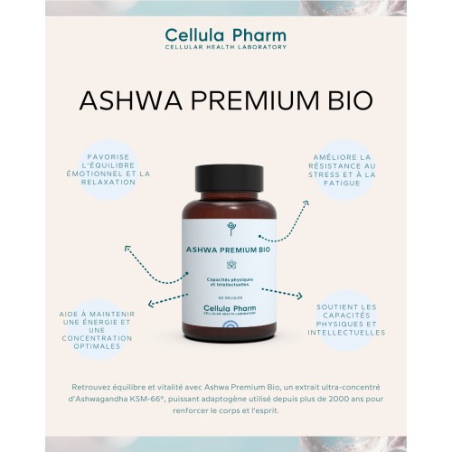 ASHWA PREMIUM BO Cellula Pharm - Anti stress naturel - Sans accoutumance - Description