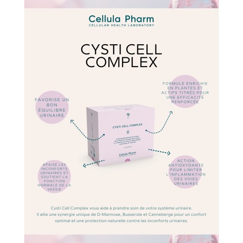 CYSTI CELL COMPLEX Cellula Pharm - Réduit les risques et la durée des cystites - Bienfaits
