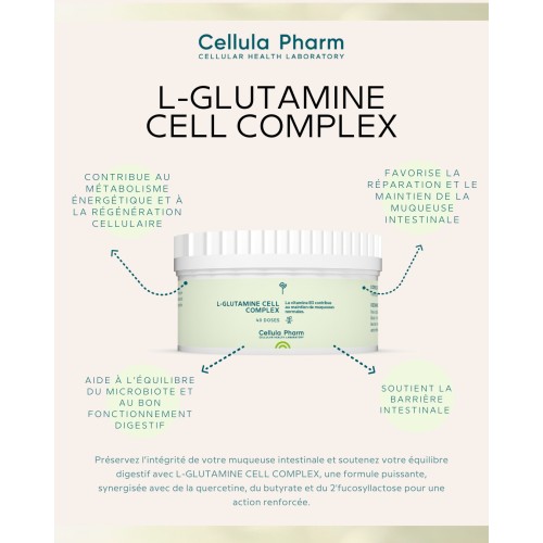 L-Glutamine Cell Complex | Soutien de la muqueuse intestinale et équilibre digestif – Cellula Pharm